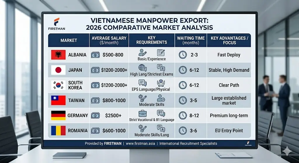 Vietnam manpower supply comparison for international agencies